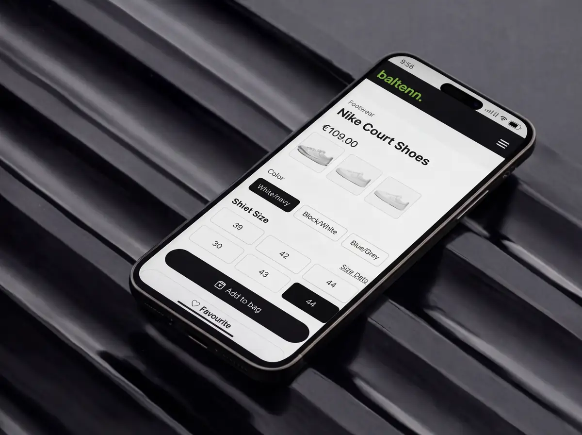 Baltenn Tennis Academy ecommerce section preview