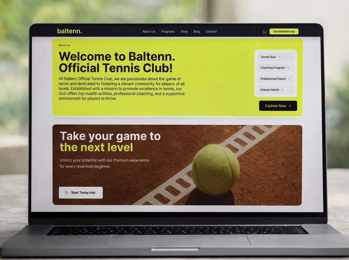 Baltenn Tennis Academy hero section preview