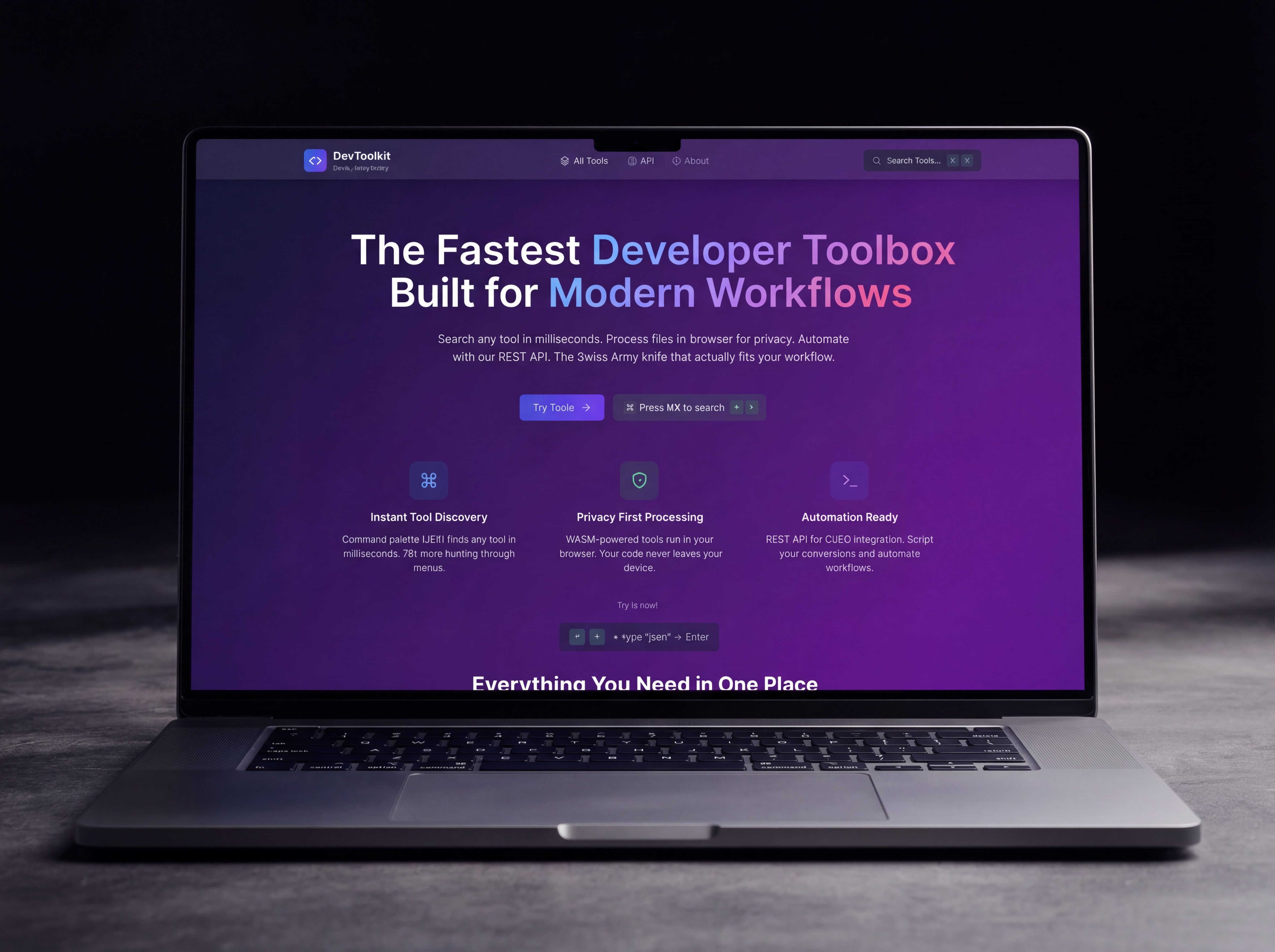 DevToolKit preview with developer tools interface